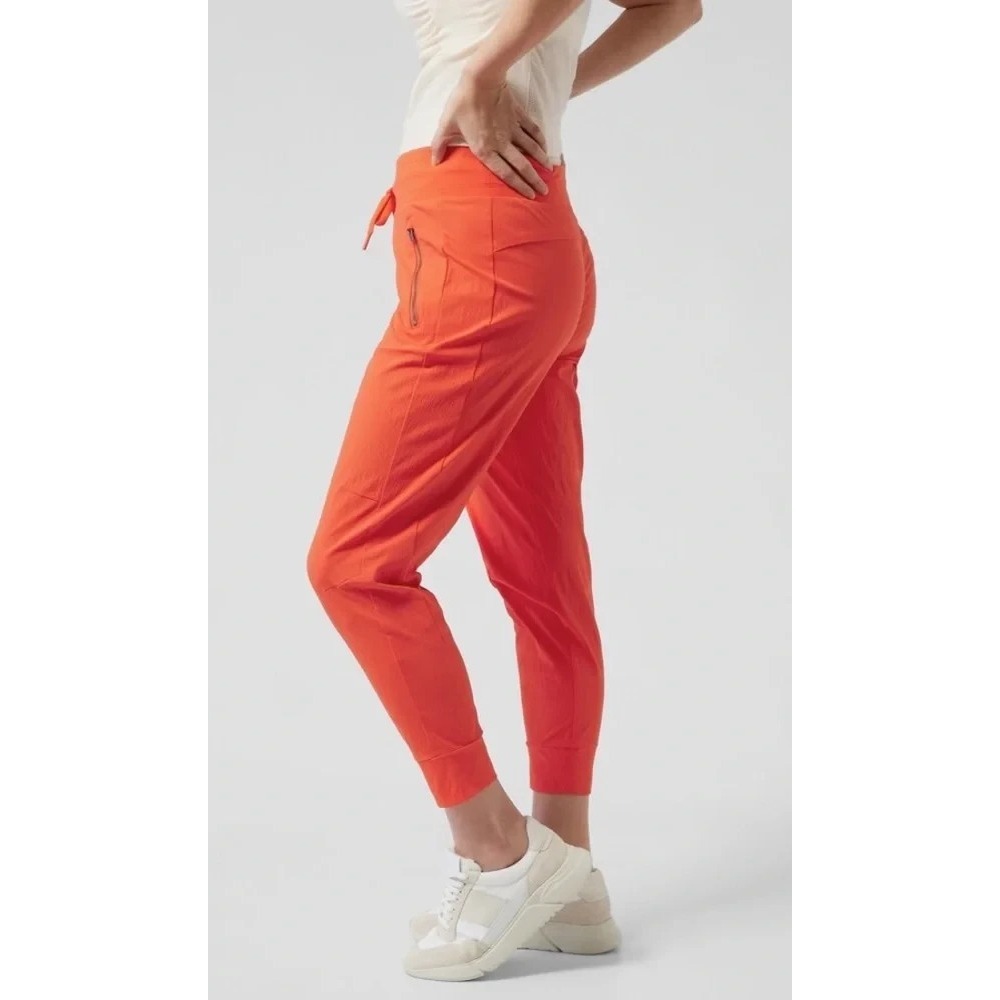 Athleta Trekkie North Jogger Pants Orange Flame Size 2 Hiking Wicking Ripstop - Picture 4 of 15